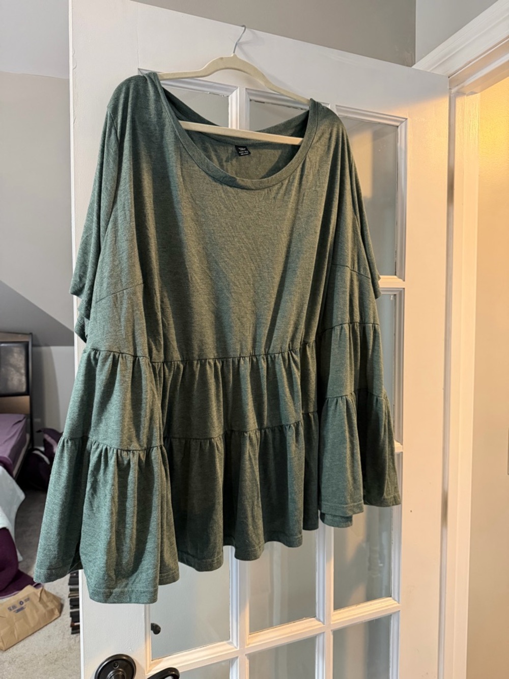 SHEIN Olive Green Curvy Layered Tunic
